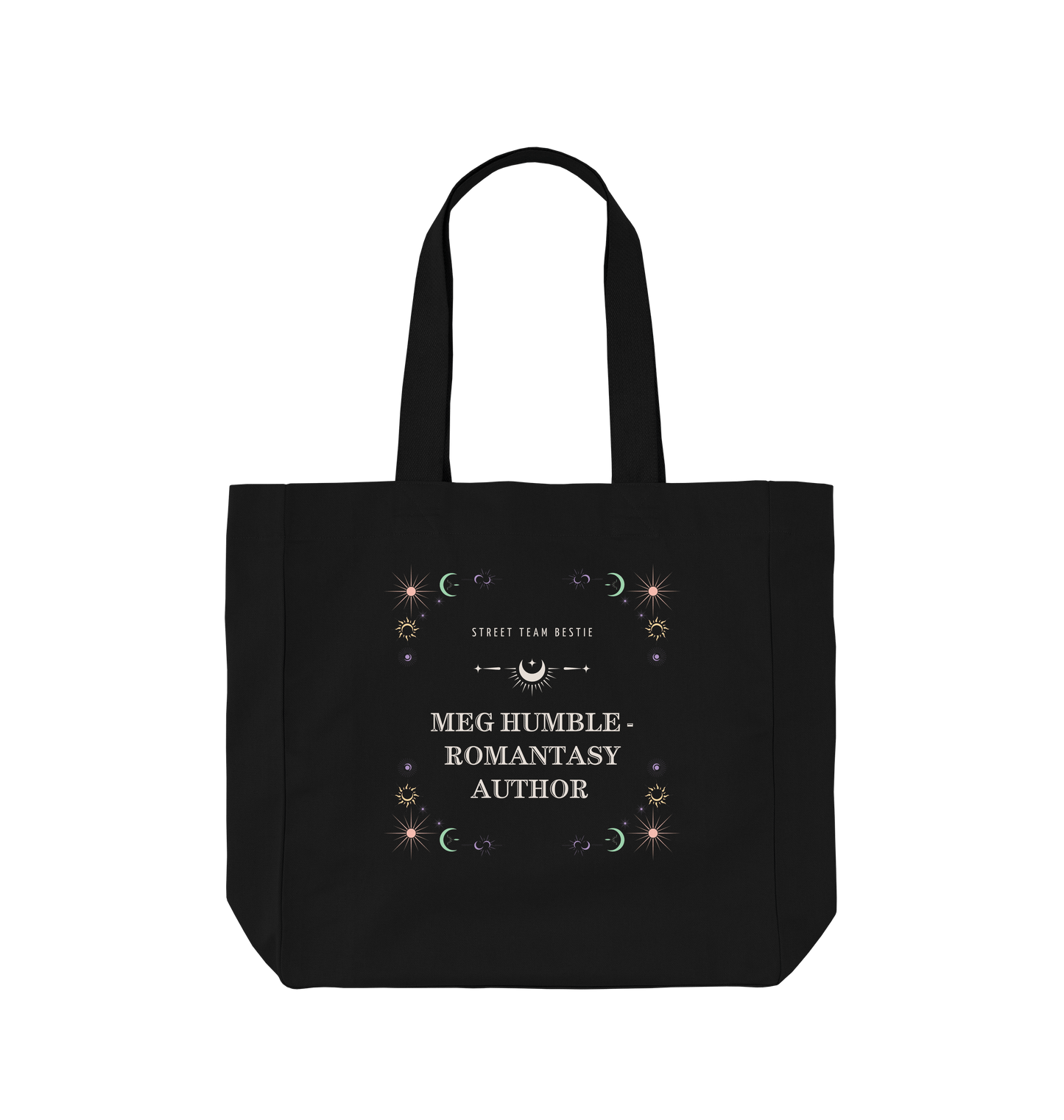 Black Printed Bag Front