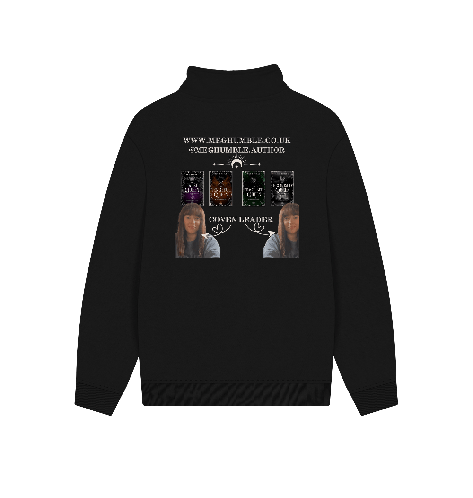 Black Printed Sweater Back