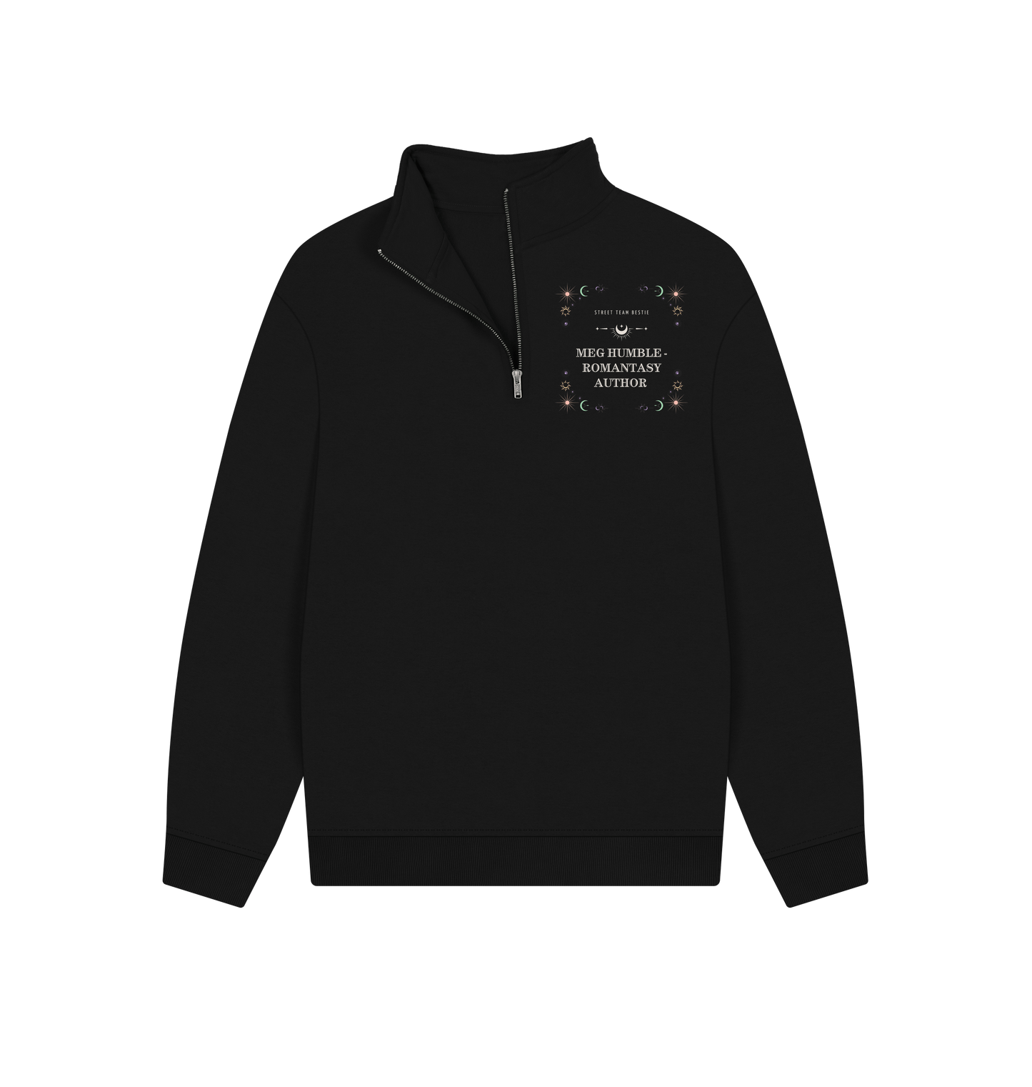 Black Printed Sweater Front