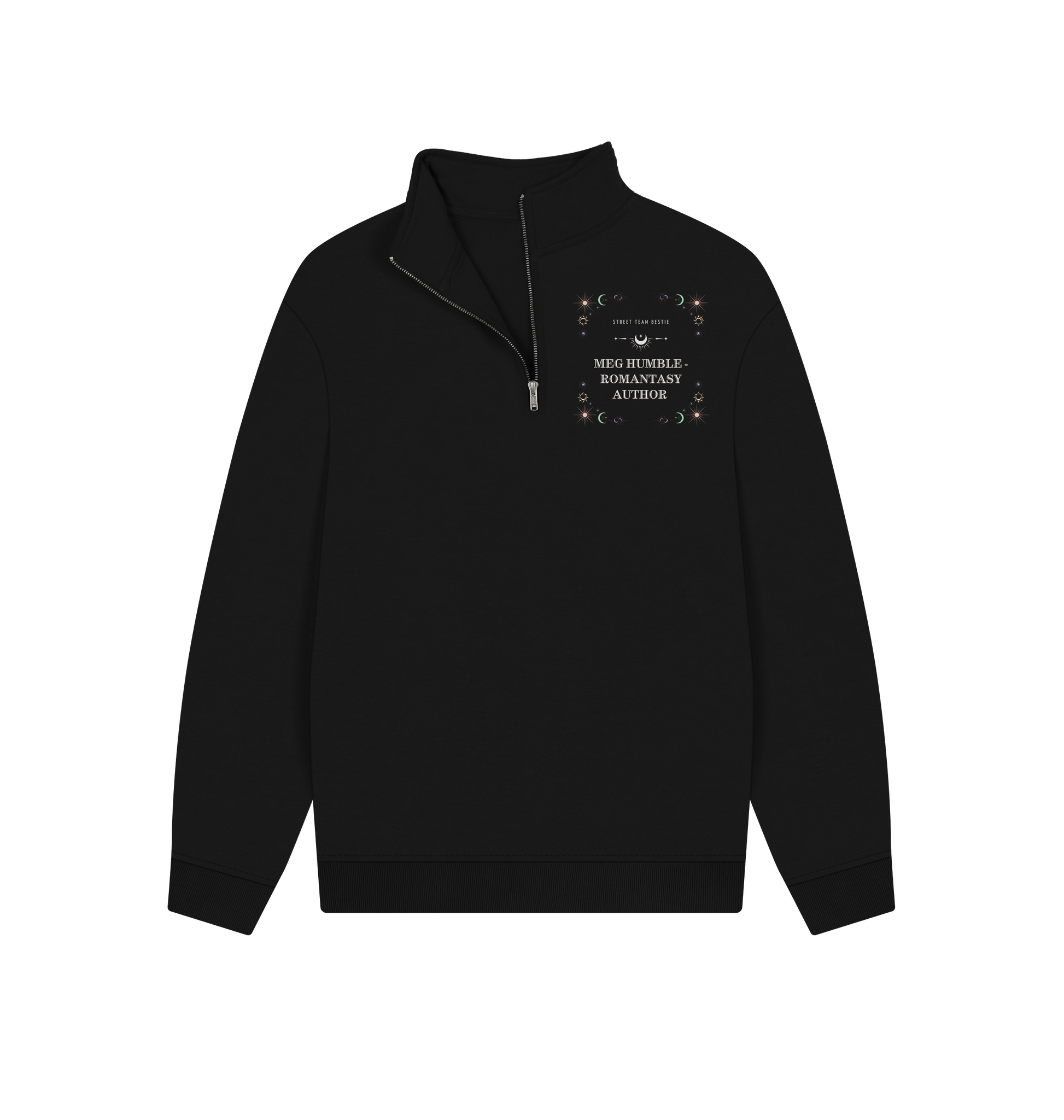 Black Printed Sweater Front